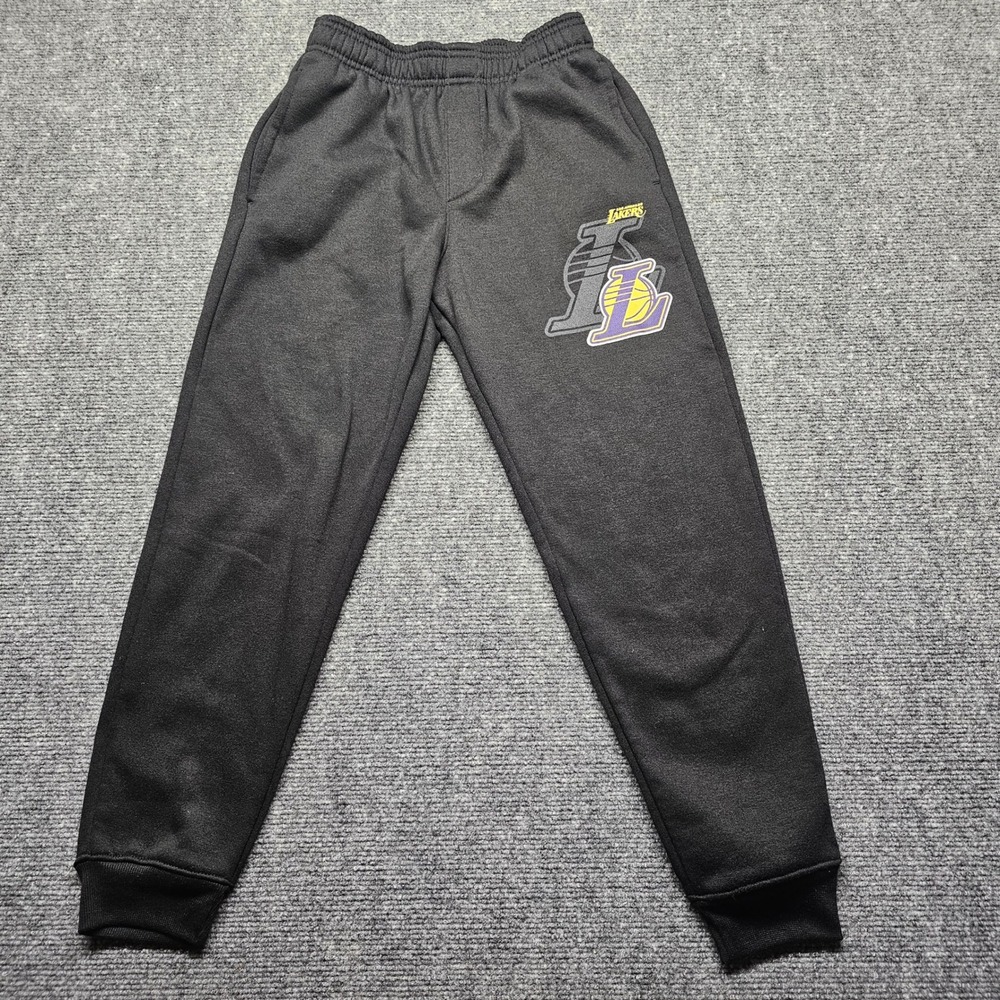 NBA Los Angeles Lakers Youth Black Fleece Jogger Sweatpants Kids Small 2217